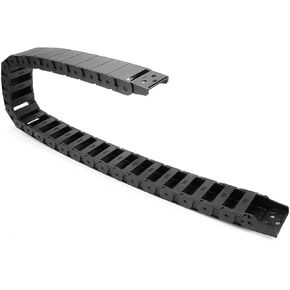 uxcell R38 18mm x 50mm Black Plastic Semi Closed Cable Wire Carrier Drag Chain 1M Length