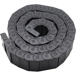 15mm x 40mm Plastic Semi Closed CNC Machine Tool Cable Wire Carrier Drag Chain 1M Black