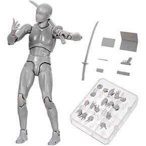 Action Figure Drawing Models, Human Mannequin Body Kun Doll Body-Chan Male/Female Action Figure DX Set, Suitable for Sketching, Painting, Drawing Mannequin Figure Models for Artist, Black