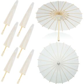 Eccliy Paper Umbrellas DIY Paper Painting Umbrellas Crafts Plants Umbrellas Chinese Japanese Parasol for Wedding Bridal Party Decor, 11.8 Inch(12 Pack)