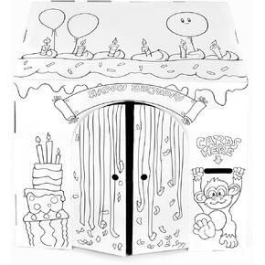 Easy Playhouse Birthday - Kids Art & Craft for Indoor & Outdoor Fun, Color, Draw, Doodle – Decorate & Personalize The Cardboard Fort, 32" X 26. 5" X 40. 5" - Made in USA, Age 3+