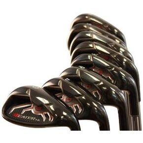 Heater 3.0 Series Black Plasma Golf Iron Set +2 inch Over XL Big & Tall Men's 8-Piece Set (4-PW, SW) Right Handed Regular Flex R Flex Club (Tall 6'3"+ / +2" Over) with Jumbo Black Pro Velvet Grip