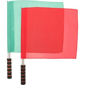 BESPORTBLE Referee Flag Hand Flag Red and Green Flag Sponge Handle Special Patrol Linesman Linesman Flag Performance Official Flag for Sports Events Soccer Football Hockey Training Match