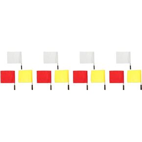 BESPORTBLE 12 Pcs Referee Flag Traffic Safety Flag Referees Conducting Flags Waving Flag Flags Track and Field Race Car Event Flags Red Flags Football Linesman Flags Sideline Handheld Cloth
