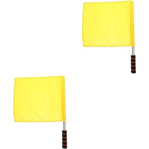 GANAZONO 2 Pcs signal flag marker flags volleyball flags line traffic marking flags for lawn bike flags with pole for safety linesman flag red flag equipment sports polyester cotton