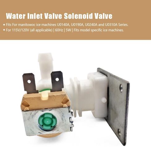 040003579 33129042 صمام مدخل المياه مناسب لصانع الثلج Manitowoc U0140 U0190 U0240 U0310 115/120 فولت 60 هرتز 5 واط ملحقات صمام الملف اللولبي لمدخل المياه in Kuwait