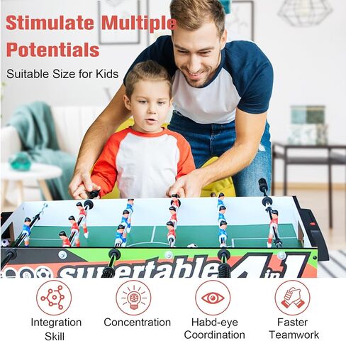 IFOYO Combo Game Table for Kids, 4 in 1 Pool Table Football Table Hockey Table Ping Pong Table Ideal for Kids in Saudi Arabia