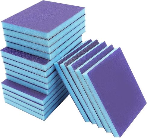 Uilluet 8PCS 60-220Grit Sanding Sponges Sanding Block set Wet Dry, Coarse/Medium/Fine Assortment 60 100 120 220 Grit, Reusable and Washable Sanding Blocks for Wood, Rust Removal, Plastic, Drywall in Saudi Arabia