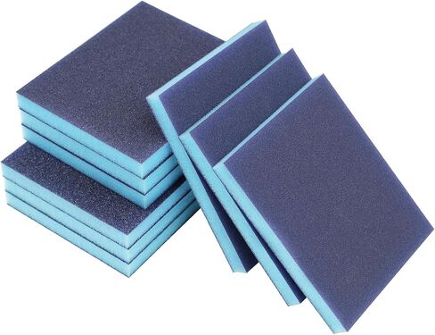 Uilluet 8PCS 60-220Grit Sanding Sponges Sanding Block set Wet Dry, Coarse/Medium/Fine Assortment 60 100 120 220 Grit, Reusable and Washable Sanding Blocks for Wood, Rust Removal, Plastic, Drywall in Saudi Arabia