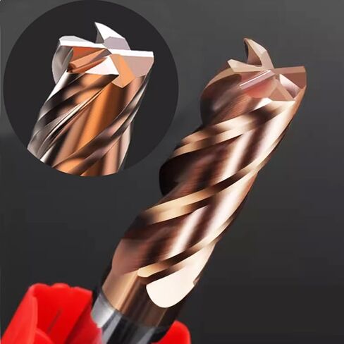 5pcs HRC55 Carbide Square End Mill 15/64" (6mm）4 Flutes Micro Grain Carbide End Mill Milling Cutter AlTin Coated for Alloy Steels Hardened Steels(5pcs HRC55 D6) in Kuwait