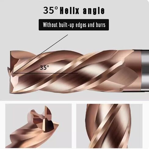 5pcs HRC55 Carbide Square End Mill 15/64" (6mm）4 Flutes Micro Grain Carbide End Mill Milling Cutter AlTin Coated for Alloy Steels Hardened Steels(5pcs HRC55 D6) in Kuwait