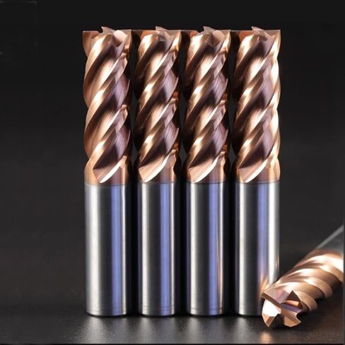 5pcs HRC55 Carbide Square End Mill 15/64" (6mm）4 Flutes Micro Grain Carbide End Mill Milling Cutter AlTin Coated for Alloy Steels Hardened Steels(5pcs HRC55 D6) in Kuwait