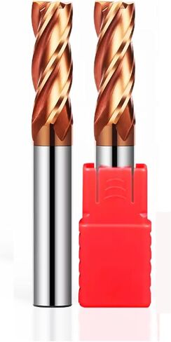 5pcs HRC55 Carbide Square End Mill 15/64" (6mm）4 Flutes Micro Grain Carbide End Mill Milling Cutter AlTin Coated for Alloy Steels Hardened Steels(5pcs HRC55 D6) in Kuwait