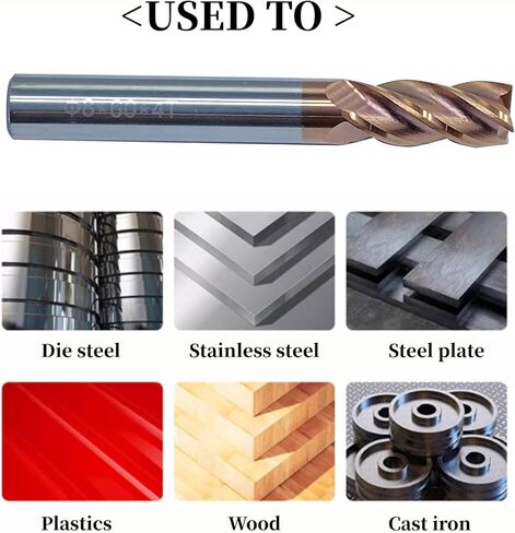 5pcs HRC55 Carbide Square End Mill 15/64" (6mm）4 Flutes Micro Grain Carbide End Mill Milling Cutter AlTin Coated for Alloy Steels Hardened Steels(5pcs HRC55 D6) in Kuwait