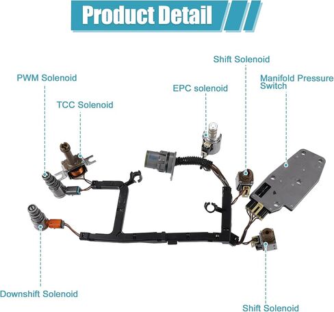 مجموعة الملف اللولبي الرئيسي لناقل الحركة Uxcell A وB لـ GM 4L60E 2003-2006 EPC TCC Shift PWM طقم الملف اللولبي للأسفل in Saudi Arabia