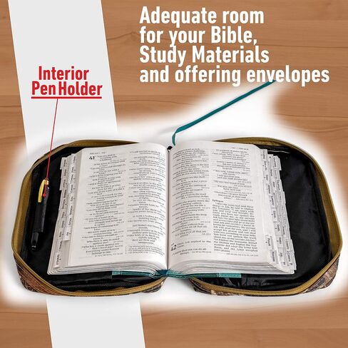 Extreme Pak Bible Cover with Extra Zippered Compartments, to Protect The Good Book, JX Swamper Camouflage in Saudi Arabia