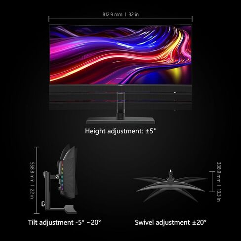 INNOCN 34Q1R 34" OLED Curved Ultrawide Monitor WQHD 3440 x 1440p 175Hz Computer Monitor, USB Type C Power Delivery, HDMI, DP, Stereo Speakers, Charger Pad, Black in Saudi Arabia