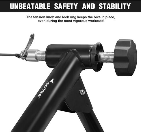 Sportneer Bike Trainer: Fluid Stationary Bike Stand for 26-29" & 700C Wheels - Auto Resistance Control Bike Trainer Stand for Indoor Riding with Quick Release Skewer & Front Wheel Riser Block in Saudi Arabia