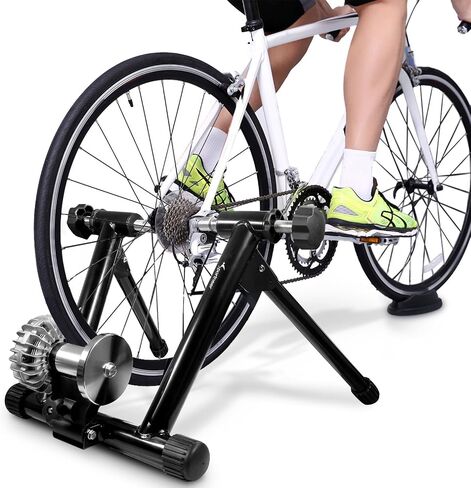 Sportneer Bike Trainer: Fluid Stationary Bike Stand for 26-29" & 700C Wheels - Auto Resistance Control Bike Trainer Stand for Indoor Riding with Quick Release Skewer & Front Wheel Riser Block in Saudi Arabia