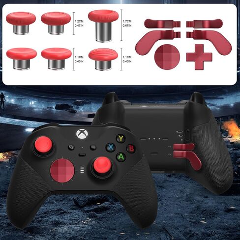 SHINHOME 13 في 1 أعواد إبهام معدنية لأجهزة Xbox One Elite Series 2، ملحقات وحدة التحكم Elite Series 2، ملحقات ألعاب بديلة معدنية Mod 6 أعواد تحكم قابلة للتبديل، مجاذيف، وسادات D، أداة، بدون حقيبة in Saudi Arabia