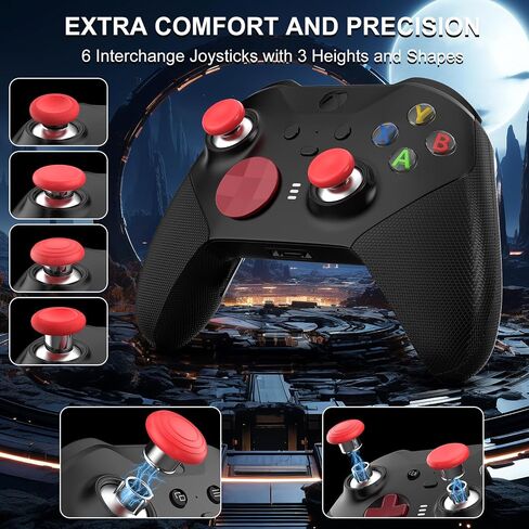 SHINHOME 13 في 1 أعواد إبهام معدنية لأجهزة Xbox One Elite Series 2، ملحقات وحدة التحكم Elite Series 2، ملحقات ألعاب بديلة معدنية Mod 6 أعواد تحكم قابلة للتبديل، مجاذيف، وسادات D، أداة، بدون حقيبة in Saudi Arabia