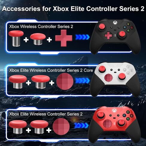 SHINHOME 13 في 1 أعواد إبهام معدنية لأجهزة Xbox One Elite Series 2، ملحقات وحدة التحكم Elite Series 2، ملحقات ألعاب بديلة معدنية Mod 6 أعواد تحكم قابلة للتبديل، مجاذيف، وسادات D، أداة، بدون حقيبة in Saudi Arabia