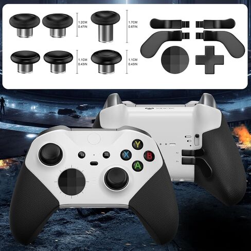 SHINHOME 13 في 1 أعواد إبهام معدنية لأجهزة Xbox One Elite Series 2، ملحقات وحدة التحكم Elite Series 2، ملحقات ألعاب بديلة معدنية Mod 6 أعواد تحكم قابلة للتبديل، مجاذيف، وسادات D، أداة، بدون حقيبة in Saudi Arabia