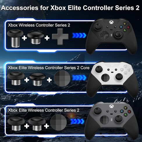 SHINHOME 13 في 1 أعواد إبهام معدنية لأجهزة Xbox One Elite Series 2، ملحقات وحدة التحكم Elite Series 2، ملحقات ألعاب بديلة معدنية Mod 6 أعواد تحكم قابلة للتبديل، مجاذيف، وسادات D، أداة، بدون حقيبة in Saudi Arabia