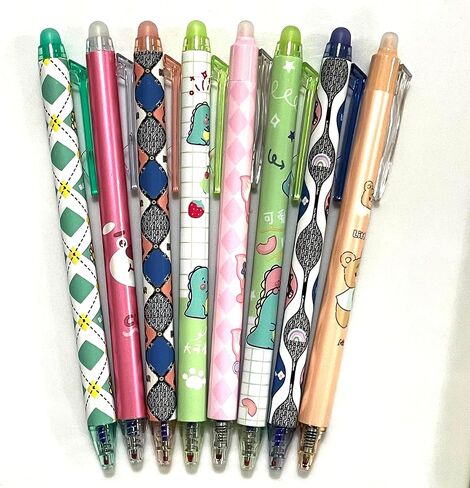 sencoo 5 pack Erasable Blue Gel Pens Retractable Rollerball Pens Students Stationery Office Pens Children Prize Cartoon Pens School Prize in Saudi Arabia
