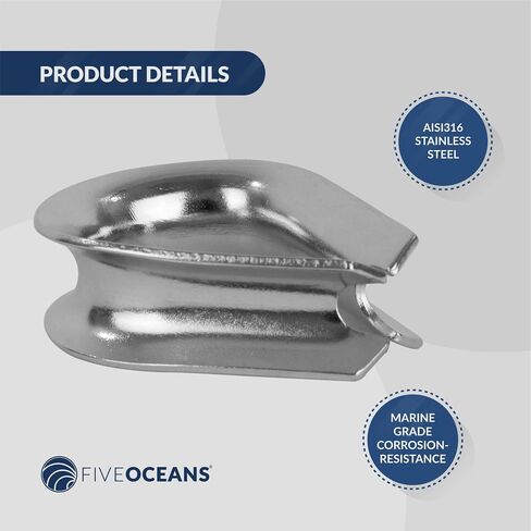 Five Oceans 5-Pack Stainless Steel Thimble for 9/16" Wire Rope Cable - FO1446-M5 in Saudi Arabia