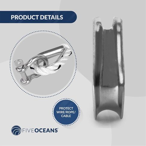 Five Oceans 5-Pack Stainless Steel Thimble for 9/16" Wire Rope Cable - FO1446-M5 in Saudi Arabia