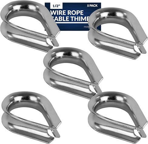 Five Oceans 5-Pack Stainless Steel Thimble for 9/16" Wire Rope Cable - FO1446-M5 in Saudi Arabia