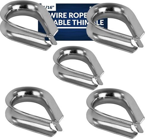 Five Oceans 5-Pack Stainless Steel Thimble for 9/16" Wire Rope Cable - FO1446-M5 in Saudi Arabia