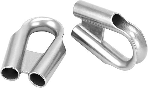 QWORK 15mm 5/8" 304 Stainless Steel Rope Wire Cable Thimble with Gusset for 5/8" or 9/16" Wire or Winch Rope, Black (Pack of 2) in Saudi Arabia