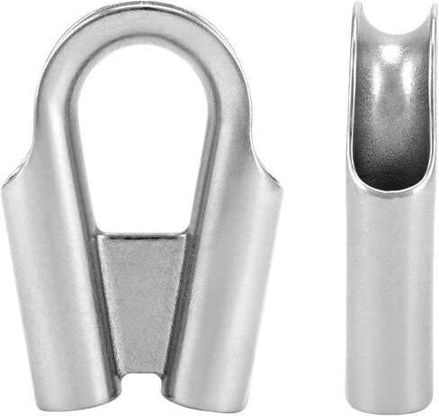 QWORK 15mm 5/8" 304 Stainless Steel Rope Wire Cable Thimble with Gusset for 5/8" or 9/16" Wire or Winch Rope, Black (Pack of 2) in Saudi Arabia