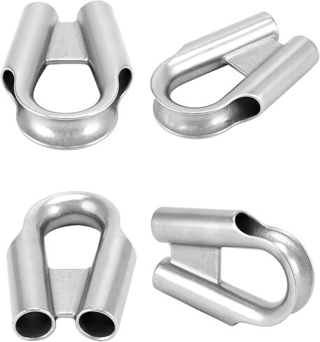 QWORK 15mm 5/8" 304 Stainless Steel Rope Wire Cable Thimble with Gusset for 5/8" or 9/16" Wire or Winch Rope, Black (Pack of 2) in Saudi Arabia