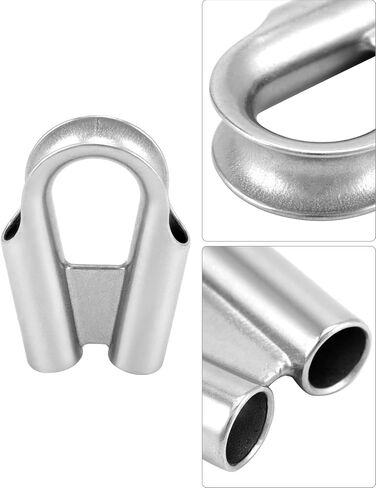 QWORK 15mm 5/8" 304 Stainless Steel Rope Wire Cable Thimble with Gusset for 5/8" or 9/16" Wire or Winch Rope, Black (Pack of 2) in Saudi Arabia