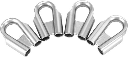 QWORK 15mm 5/8" 304 Stainless Steel Rope Wire Cable Thimble with Gusset for 5/8" or 9/16" Wire or Winch Rope, Black (Pack of 2) in Saudi Arabia