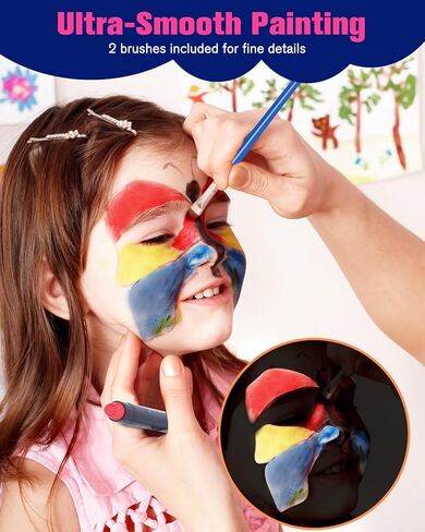 14 قطعة من طلاء الوجه المتوهج في الظلام، طلاء الوجه والجسم باللون الأسود النيون الفاتح، أعواد مكياج الهالوين التنكرية، مجموعة أقلام تلوين فلورسنت للأطفال والكبار in Kuwait