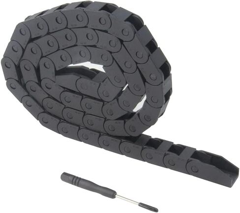 Zeberoxyz 7x7mm Drag Chain Length 1Meter Close Type Black Plastic Flexible Cable Carrier R18 with Flat Wrench for 3D Printer and CNC Machines (7mmx7mm-Close) in Kuwait