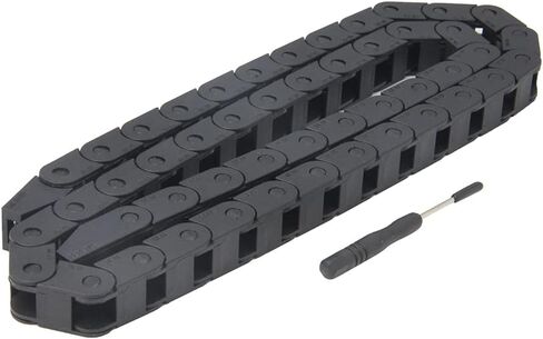 Zeberoxyz 7x7mm Drag Chain Length 1Meter Close Type Black Plastic Flexible Cable Carrier R18 with Flat Wrench for 3D Printer and CNC Machines (7mmx7mm-Close) in Kuwait