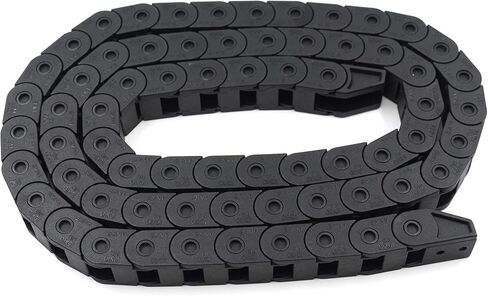Zeberoxyz 7x7mm Drag Chain Length 1Meter Close Type Black Plastic Flexible Cable Carrier R18 with Flat Wrench for 3D Printer and CNC Machines (7mmx7mm-Close) in Kuwait