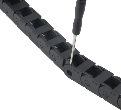 Zeberoxyz 7x7mm Drag Chain Length 1Meter Close Type Black Plastic Flexible Cable Carrier R18 with Flat Wrench for 3D Printer and CNC Machines (7mmx7mm-Close) in Kuwait
