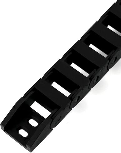 QWORK حامل سلك كابل بلاستيكي أسود بطول 1 متر لآلات CNC - نوع الجسر R18 10 مم × 20 مم (غير قابل للفتح) مع موصلات نهائية (عبوتان) in Kuwait