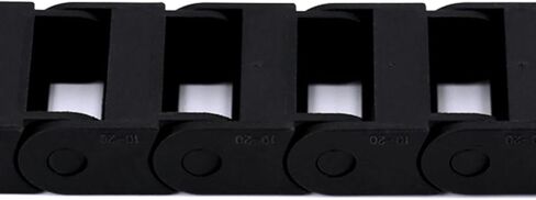 QWORK حامل سلك كابل بلاستيكي أسود بطول 1 متر لآلات CNC - نوع الجسر R18 10 مم × 20 مم (غير قابل للفتح) مع موصلات نهائية (عبوتان) in Kuwait