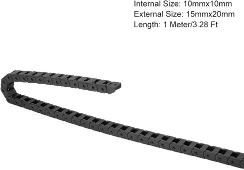 Uxcell حامل كابل سلسلة السحب من النوع المغلق مع موصلات نهاية 7X15mm 1 متر بلاستيك لآلات التوجيه CNC الكهربائية باللون الأسود in Kuwait