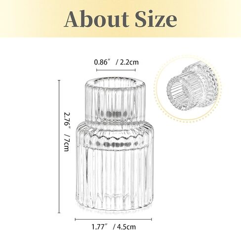 Candle Holder Glass Candlestick Holders: Hewory 10PCS Clear Taper Candle Holders Bulk for Table Centerpiece, Glass Candle Holder Candle Stick Holder Decor for Christmas Wedding Party Bridal Showers in Saudi Arabia