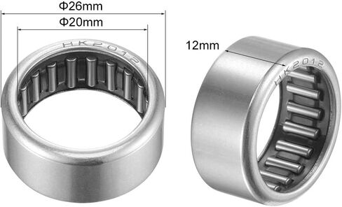 uxcell HK2512 Drawn Cup Needle Roller Bearings, Open End, 25mm Bore Dia, 32mm OD, 12mm Width (Pack of 5) in Saudi Arabia