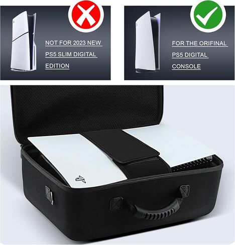 Gelozid Hard Shell Carrying Case for PS5, Protective Console Case for PlayStation 5 and Controllers, Portable Travel Case Compatible with PS5 Disk Digital Edition Games and Gaming Accessories in Kuwait