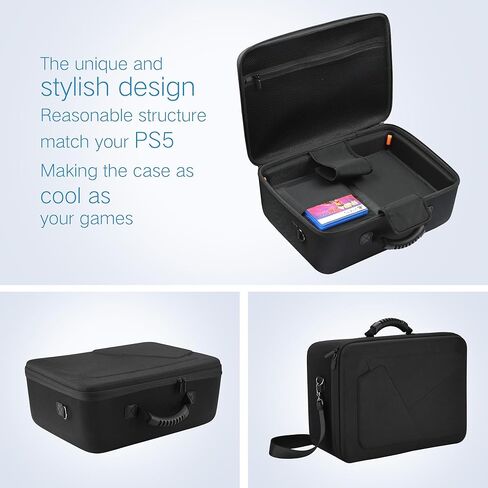 Gelozid Hard Shell Carrying Case for PS5, Protective Console Case for PlayStation 5 and Controllers, Portable Travel Case Compatible with PS5 Disk Digital Edition Games and Gaming Accessories in Kuwait
